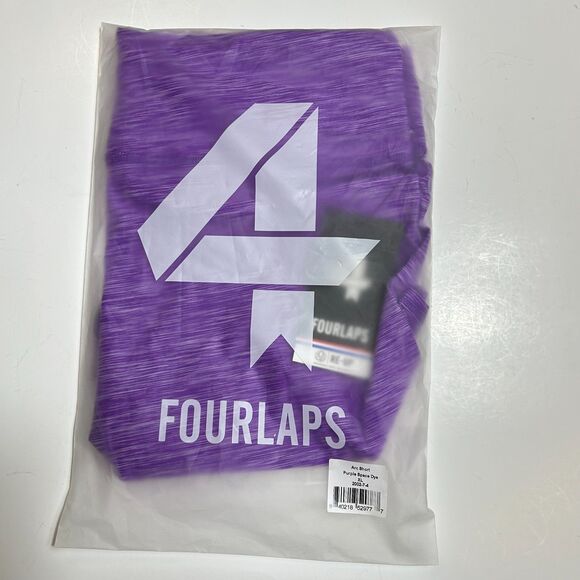 FourLaps NWT Arc Purple Space Dye High Rise Bike Workout Shorts Size XL - Picture 2 of 9